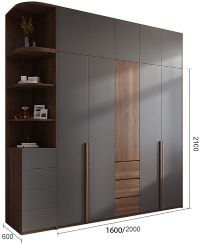 Tá»§ quần áo sang trá»ng 2000 x 550 x 2200mm có giá bán: