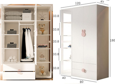 Thiết kế chi tiết tủ quần áo trẻ em