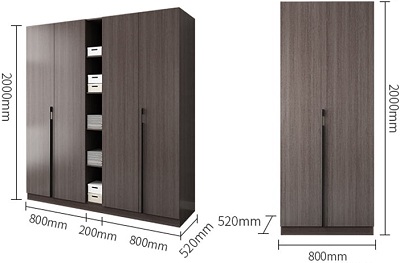 Thiết kế chi tiết tủ quần áo 2m2