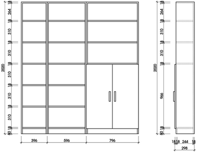 Bộ tủ sách 3 cục mà u sồi
