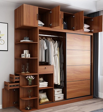 Tủ quần áo cánh lùa bằng gỗ kết cấu chắc chắn