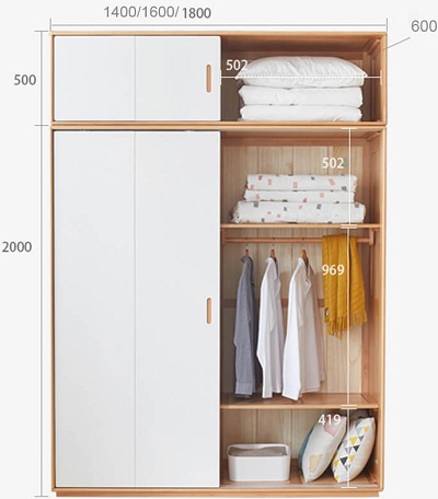 Thiets kế tủ quần áo cánh lùa 1m8