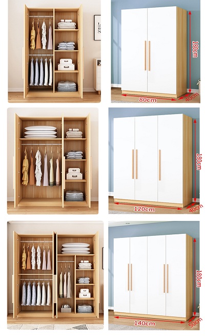 Thiết kế chi tiết tủ quần áo cánh mở hiện đại