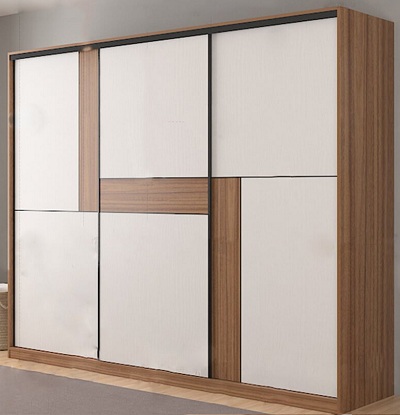 Tá»§ quần áo 2400mm nâu trắng sang trá»ng