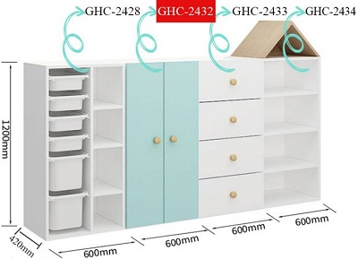 Tủ áo cho bé cánh mở hiện đại, tủ để đồ bằng gỗ