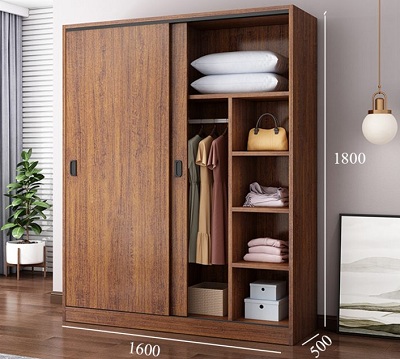 Thiết kế tủ quần áo gỗ ép công nghiệp 1600 x 500 x 1800mm