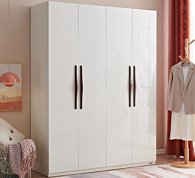 Tủ quần áo gỗ ép 1m6 cửa cánh mở màu trắng