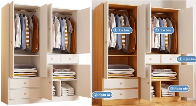 Tủ để quần áo bằng gỗ công nghiệp MDF