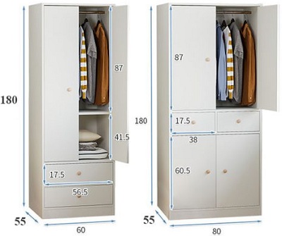 Tủ để quần áo bằng gỗ cáng mở