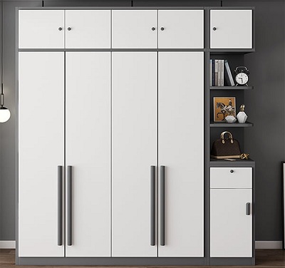 Tá»§ quần áo gá»— ép công nghiệp trắng xám GMDF142 kÃch thước Rá»™ng 800 x 500 x 1900mm tá»§ chÃnh, tá»§ đỉnh tá»§ góc tÃnh thêm chi phà phát sinh gá»— MDF lõi xanh