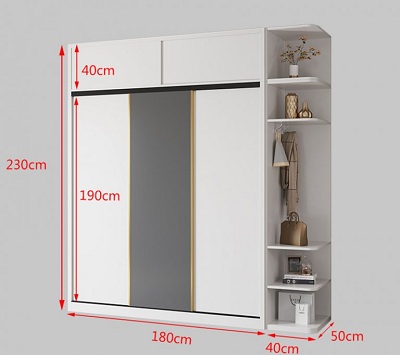 Thiết kế tủ quần áo gỗ ép công nghiệp cao 2m3