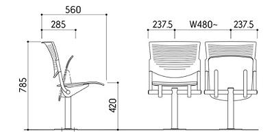 bản vẽ Ghế nhà hát Kotobuki Sea TSA-0939 GHT37