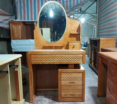 Bà n phấn gỗ verneer xoan đà o hiện đại BP47