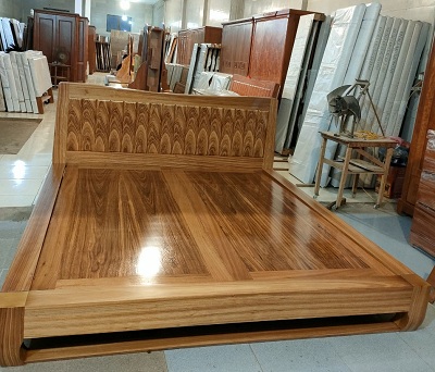 Giường ngủ gỗ hương xám kiểu nhật chân quỳ GN51