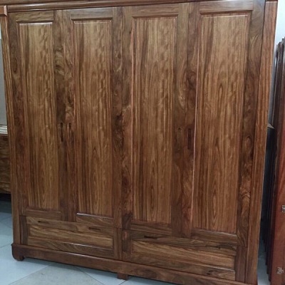 Tủ quần áo gỗ hương xám 4 buồng