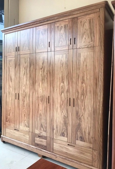 Tủ quần áo gỗ hương xám 5 cánh