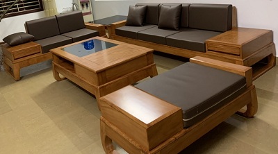 Bàn ghế sofa gỗ tự nhiên Ghế Văng 1: 250x80cm BGG13