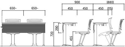 Bản vẽ ghế tường học kotobuki sea SDA-700-39