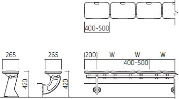 Bản vẽ ghế khán đài kotobuki sea BLMA-3500