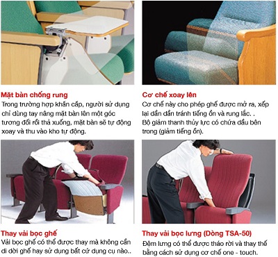 Thay thế phụ kiện bảo hành bảo trì sản phẩm ghế hội trường kotobuki sea TSA-712639