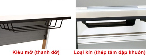 Hộc bàn kotobuki sea Kiểu mở (thanh đỡ) - Loại kín (thép tấm dập khuôn)