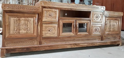 Mẫu Kệ tivi gỗ verner hương xám, xoan đà o KVN04 2m4