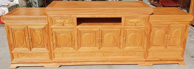 Kệ tivi gỗ gõ mõ lồi cao 83cm rộng 2400mm