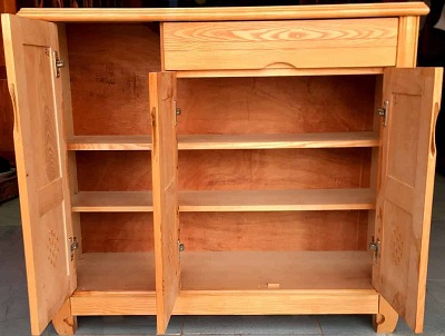 Buồng bên trong tủ giầy gỗ sồi nga 1m