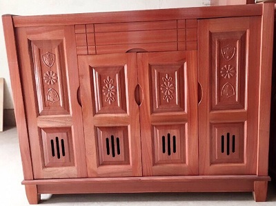 Tủ giầy gỗ xoan đào tự nhiên 1m2 bốn cánh