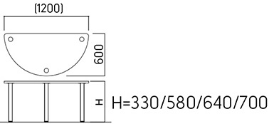bản vẽ thiết kế Bàn thư viện Kotobuki Sea rộng 120cm FTA-1500 kích thước Dài 120