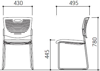 Bản vẽ kích thước chi tiết Ghế trường học Kotobuki Sea nhựa đúc bọc đệm FCA-892 BTH18
