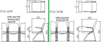 Thiết kế ghế trường học kotobuki sea FCA-321 P/W