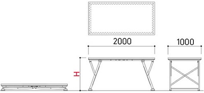 Bản vẽ kích thước chi tiết Sân khấu di động Kotobuki Sea có gấp gọn FSA-061