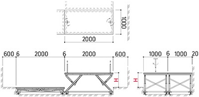 Bản vẽ chi tiết kích thước Sân khấu di động Kotobuki Sea có thể tháo rời FSA-065