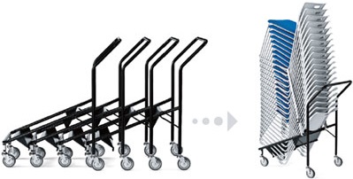 Tùy chọn giá có bánh xe Ghế trường học Kotobuki Sea nhựa đúc bọc đệm xếp chồng FCA-892
