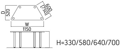 bản vẽ thiết kế Bàn thư viện Kotobuki Sea tam giác FTA-1300, FTA-1310 ván dăm
