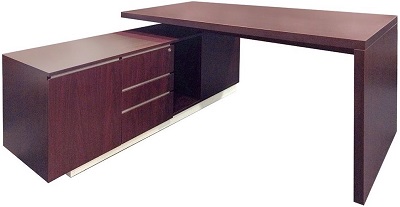 Bàn giám đốc gỗ ép công nghiệp tủ phụ liền BHV197 gỗ ép MFC