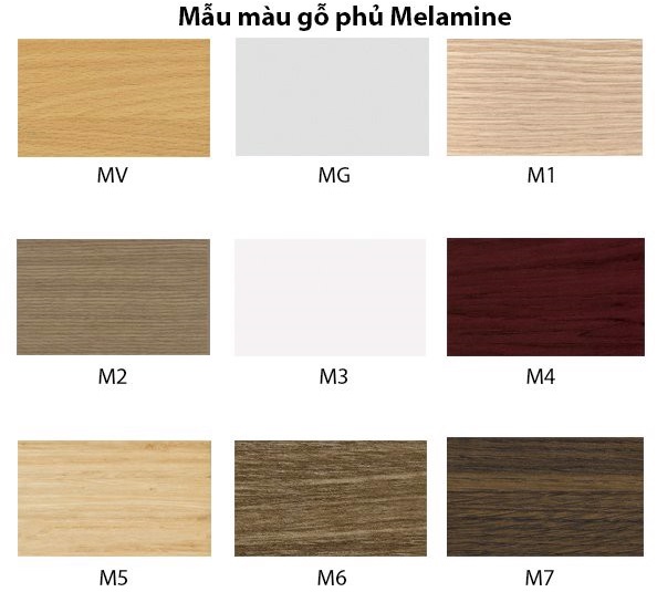 Bảng màu gỗ ép công nghiệp phủ Melamine