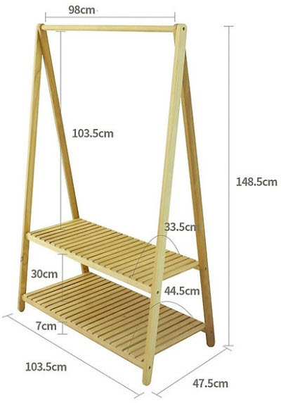 Thiết kế Kệ đa năng treo quần áo khung gỗ chữ A GMDF204