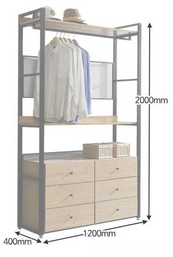 thiết kế thực tế Kệ treo quần áo đa năng khung sắt 1m2