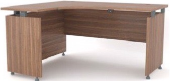 Bà n góc lệch trái gỗ ép phủ melamine vân óc chó BONC241
