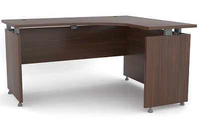 Bàn góc lệch phải gỗ ép nâu cafe BONC240