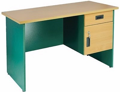 Bà n là m việc gá»— ép MFC kèm há»™c treo liá»n BONC237 melamine và ng xanh