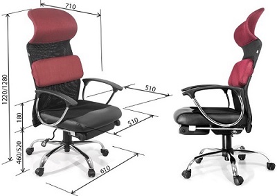 Ghế xoay thiết kế độc đáo với cơ cấu đệm chân có thể rút ra khi nằm nghỉ GONC79 GX407M