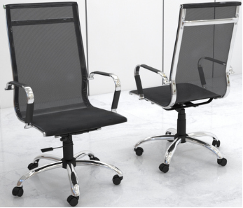 Ghế trưởng phòng lưng cao khung thép chân mạ Niken-crom GONC13 GX19B-M