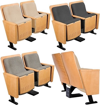 Ghế rạp hát chân cố định Gauss Z-260 Äệm tá»±a,ngồi mút đúc bá»c vải mà u sữa, xám Ä‘en, ghi xám