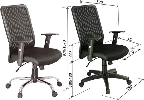 Ghế xoay nhân viên lưng lưới kết hợp với da hiện đại GONC37