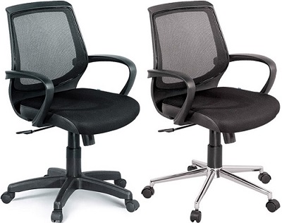 Ghế xoay mặt ngồi bọc lưới đen viền da chân sao nhựa GONC02 GX09.1-N, GX09.1-M
