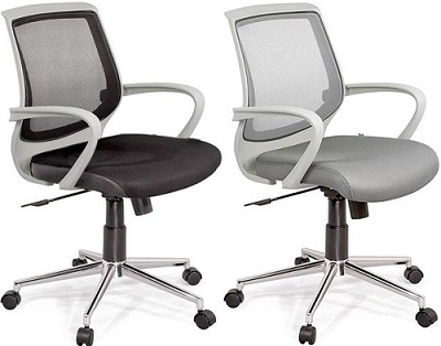 Ghế xoay nhân viên văn phòng bá»c vải lưới Ä‘en, xám GONC44