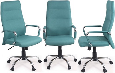 Ghế xoay lãnh đạo cao cấp lưng cao bọc nỉ GONC60 GX308B-M màu xanh lá